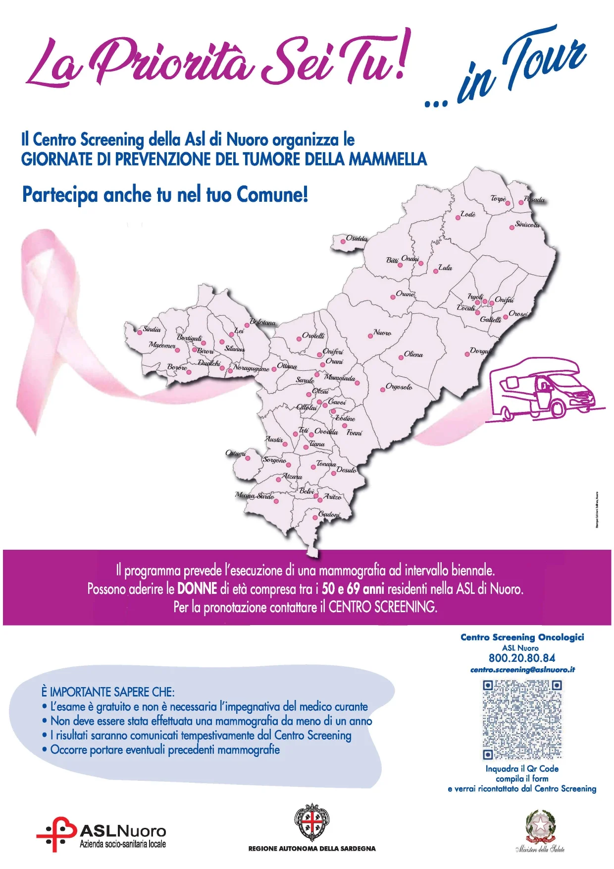La priorita' sei tu..in tour! prevenzione del tumore della mammella