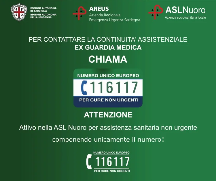 Numero Europeo Armonizzato (NEA) 116117 per cure non urgenti