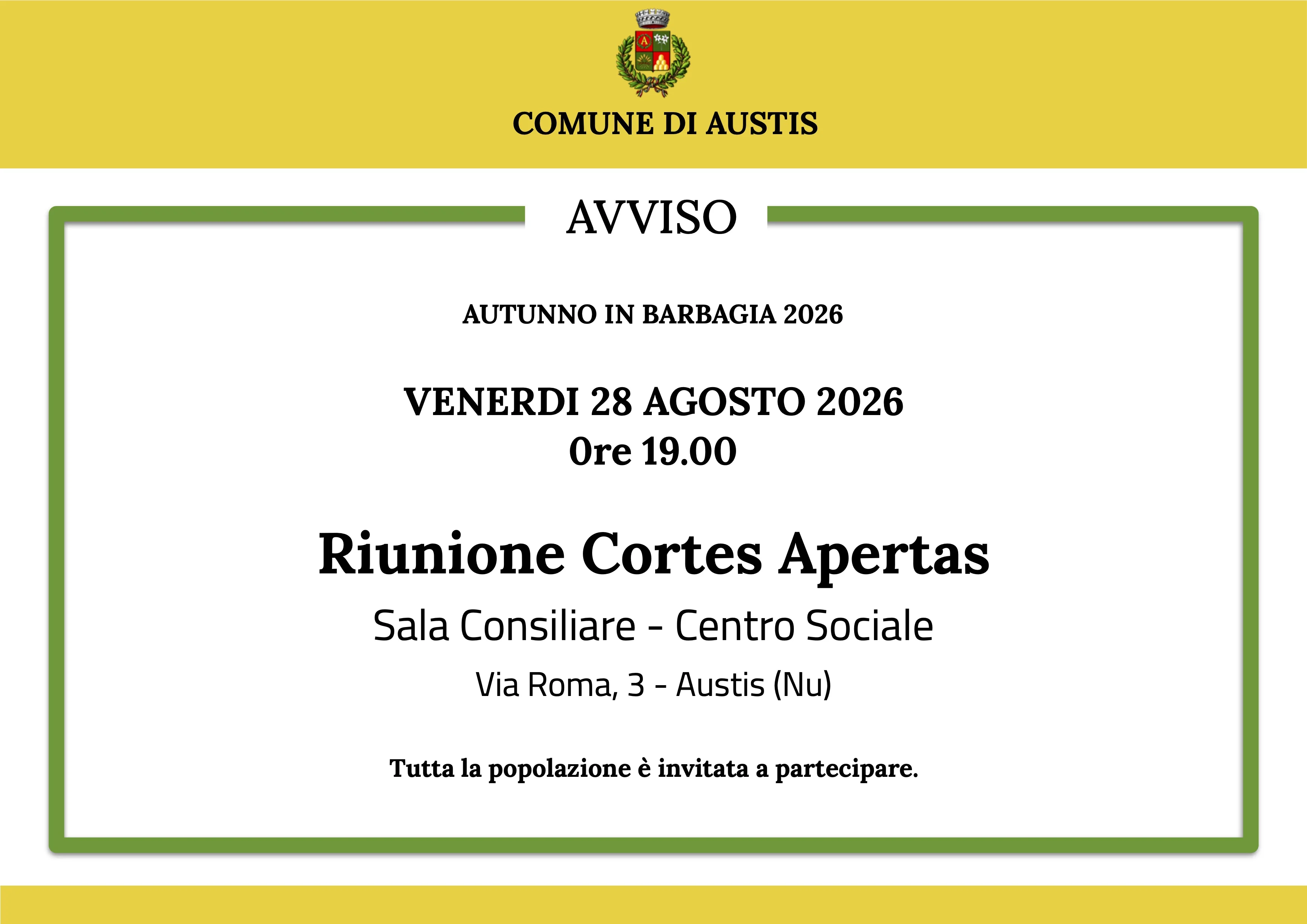 Riunione Cortes Apertas 2026