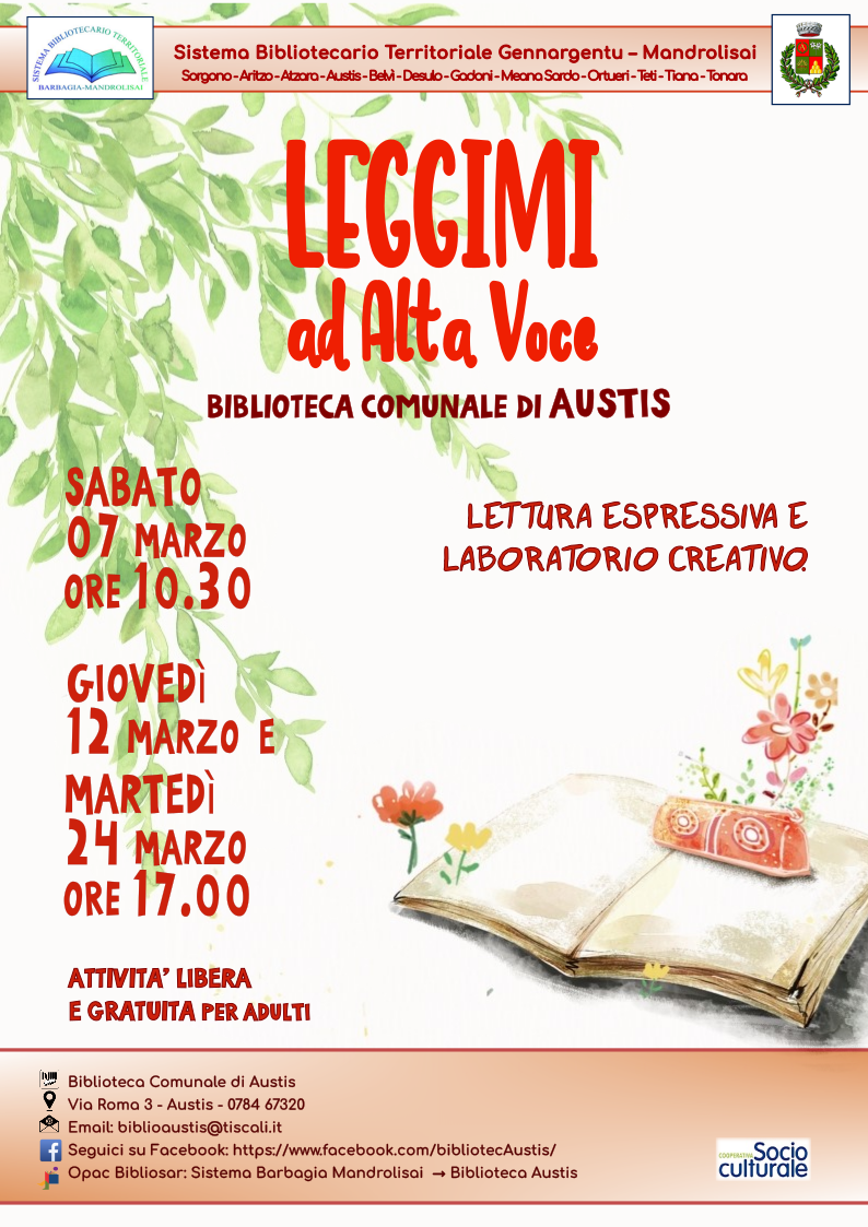 ATTIVITA BIBLIOTECA COMUNE DI AUSTIS MESE DI MARZO