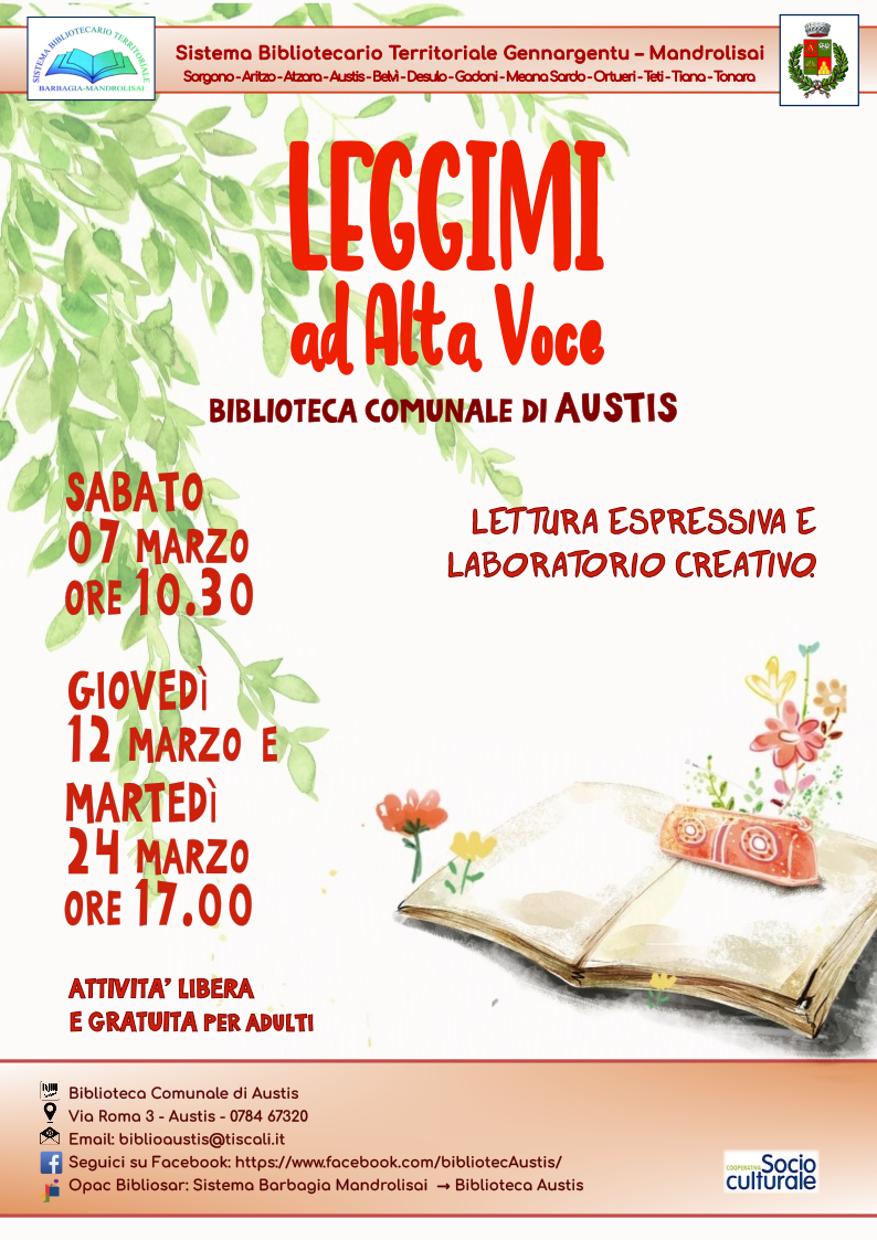 ATTIVITA BIBLIOTECA COMUNE DI AUSTIS  MESE DI MARZO