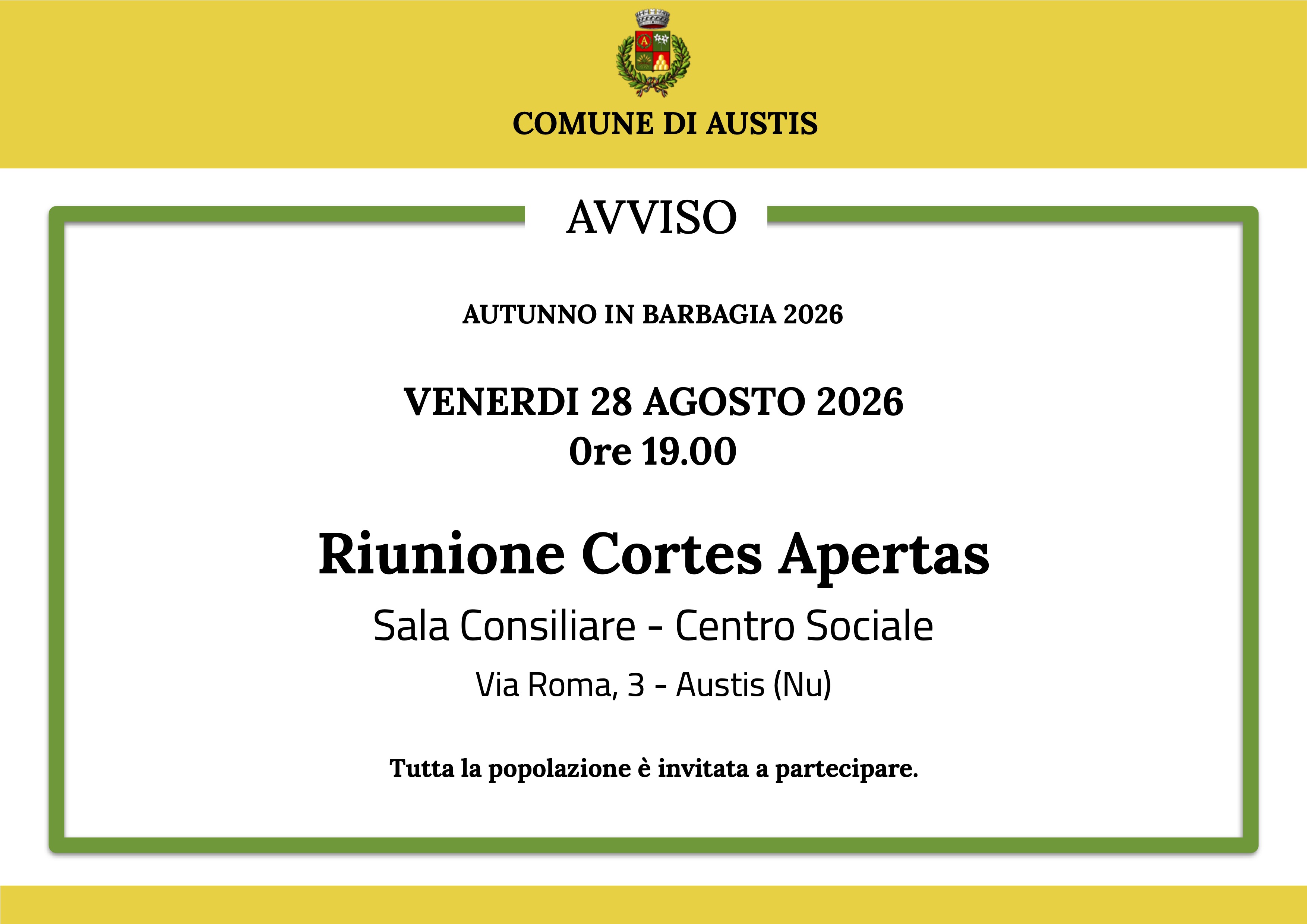 Riunione Cortes Apertas 2026